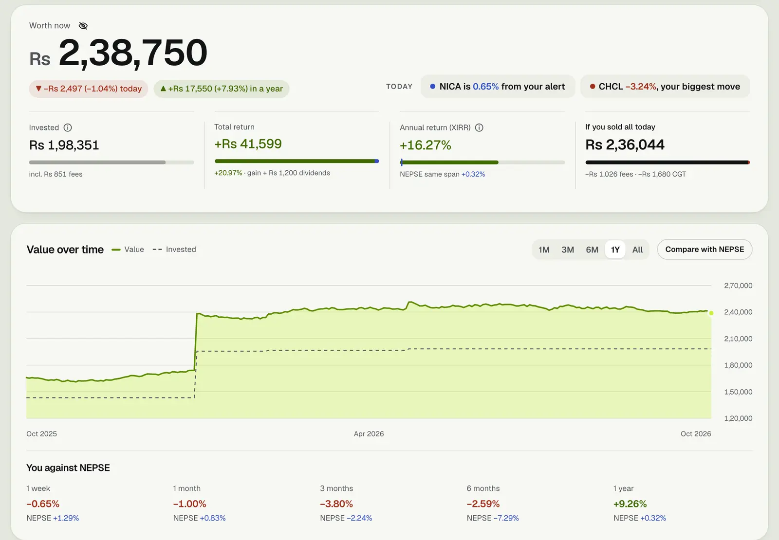 Your Punji portfolio, sample data